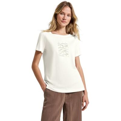Street One dam-t-shirt med Wording Print, Vit, 44 Street One dam-t-shirt med Wording Print, Vit, 44
