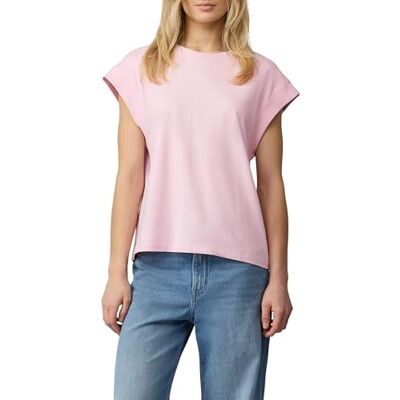 s.Oliver Casual T-shirt med överlappade axlar i avslappnad passform, Dämpad rosa, 44 s.Oliver Casual T-shirt med överlappade axlar i avslappnad passform, Dämpad rosa, 44