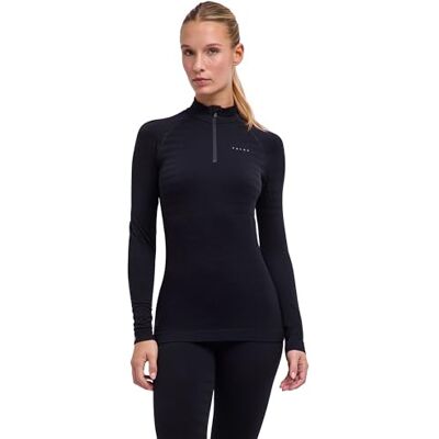 FALKE dam Baslager Ovandel Maximum Warm High Zip Neck W L/s Sh funktionellt garn snabbtorkande 1 del, Svart Black 3000 Trend, M FALKE dam Baslager Ovandel Maximum Warm High Zip Neck W L/s Sh funktionellt garn snabbtorkande 1 del, Svart Black 3000 Trend, M