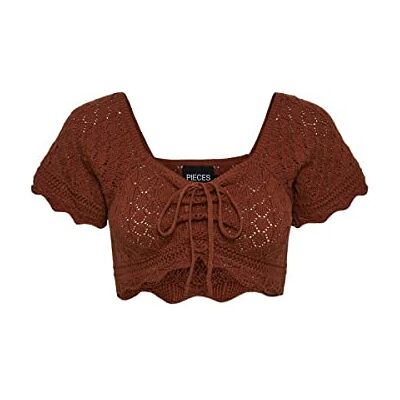PIECES Stickad topp PCBLUMA, Kokos skal, XL PIECES Stickad topp PCBLUMA, Kokos skal, XL