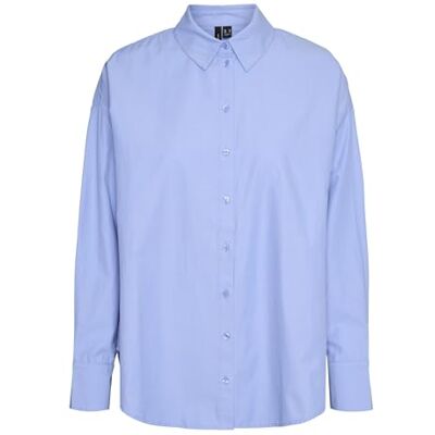 VERO MODA Vmfanni Ls Shirt WVN Ga Noos, hydrangea, M VERO MODA Vmfanni Ls Shirt WVN Ga Noos, hydrangea, M