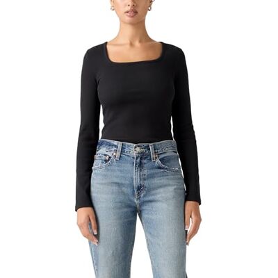 Levi's Essential Sqrd Neck Långärmad antracit Levi's Essential Sqrd Neck Långärmad antracit