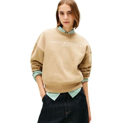 Tommy Hilfiger kvinnors CORP LOGO MDRN SWTSRT WW0WW47831 pullover tröja, beige (drivved taupe), 3XL, Beige (drivved taupe), 3XL stor Tommy Hilfiger kvinnors CORP LOGO MDRN SWTSRT WW0WW47831 pullover tröja, beige (drivved taupe), 3XL, Beige (drivved taupe), 3XL stor