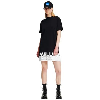 KARL LAGERFELD JEANS , Dam, Logo Tee Dress, Regular Fit, Svart, XS KARL LAGERFELD JEANS , Dam, Logo Tee Dress, Regular Fit, Svart, XS