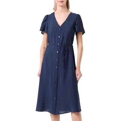 VERO MODA dam Vmjosie Ss Calf Shirt Dress WVN Ga Keid, marinblå blazer, L VERO MODA dam Vmjosie Ss Calf Shirt Dress WVN Ga Keid, marinblå blazer, L