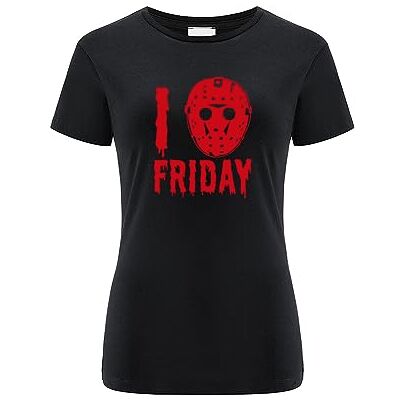 ERT GROUP Warner Bros. Friday the 13th 008, Kortärmad T-shirt dam, 100% bomull, Ensidigt levande tryck, Size XXS, Black, Sömlös design, Smidigt och elastiskt tyg för vardaglig lätthet ERT GROUP Warner Bros. Friday the 13th 008, Kortärmad T-shirt dam, 100% bomull, Ensidigt levande tryck, Size XXS, Black, Sömlös design, Smidigt och elastiskt tyg för vardaglig lätthet