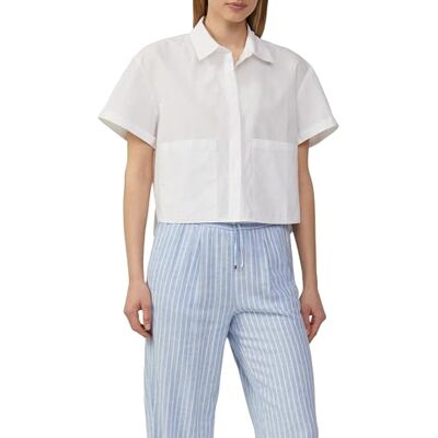s.Oliver Casual skjorta blus i avslappnad passform med förkortad snitt, Vit, 46 s.Oliver Casual skjorta blus i avslappnad passform med förkortad snitt, Vit, 46