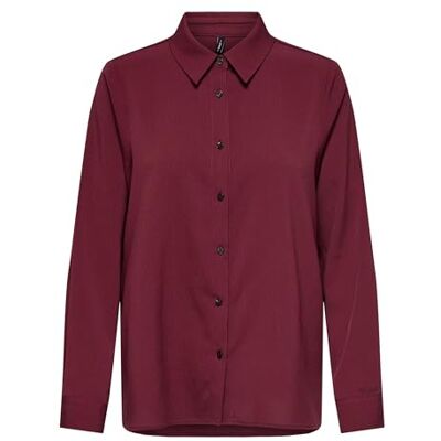 ONLY Onlnova Life Vis L/S New Grace Shirt, Cabernet, L Dam, Cabernet, L ONLY Onlnova Life Vis L/S New Grace Shirt, Cabernet, L Dam, Cabernet, L
