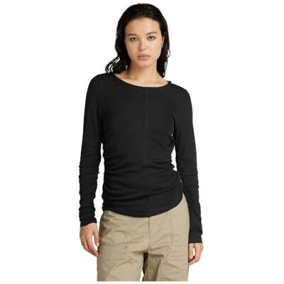 G-STAR RAW Gathered Slim Långärmad, Svart (Dk Black D24516-d528-6484), XXS G-STAR RAW Gathered Slim Långärmad, Svart (Dk Black D24516-d528-6484), XXS