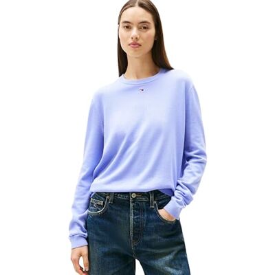 Tommy Jeans TJW Essential Crew damtröja EXT DW0DW20159, blå, 3XL_Plus, Blå (Vintage iris), 3XL Tommy Jeans TJW Essential Crew damtröja EXT DW0DW20159, blå, 3XL_Plus, Blå (Vintage iris), 3XL