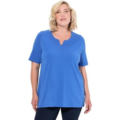 Ulla Popken damer stora storlekar överdimensionerade plus size t-shirt, a-linje, tunika halsringning, halvärm, Plommon blå, 54-56 Ulla Popken damer stora storlekar överdimensionerade plus size t-shirt, a-linje, tunika halsringning, halvärm, Plommon blå, 54-56