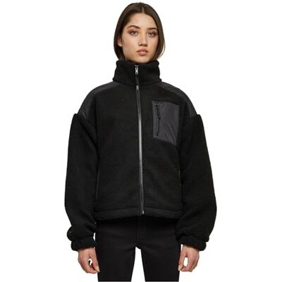 Urban Classics Damjacka Ladies Sherpa Mix Jacka svart L, svart, L Urban Classics Damjacka Ladies Sherpa Mix Jacka svart L, svart, L