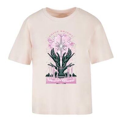 Dam-t-shirt, Shine Bright Tee, avslappnad t-shirt med fronttryck, normal passform, bomull, storlekar XS – 5XL, ROSA, 3XL Dam-t-shirt, Shine Bright Tee, avslappnad t-shirt med fronttryck, normal passform, bomull, storlekar XS – 5XL, ROSA, 3XL