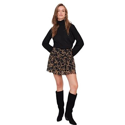 Trendyol Dam dam mini A-linje klockkjol tyg kjol kjol, svart, 38, Schwarz, 38 Trendyol Dam dam mini A-linje klockkjol tyg kjol kjol, svart, 38, Schwarz, 38