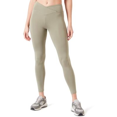 Koton Damleggings med asymmetriskt snitt hög midja sport slim fit, Khaki (883), M Koton Damleggings med asymmetriskt snitt hög midja sport slim fit, Khaki (883), M
