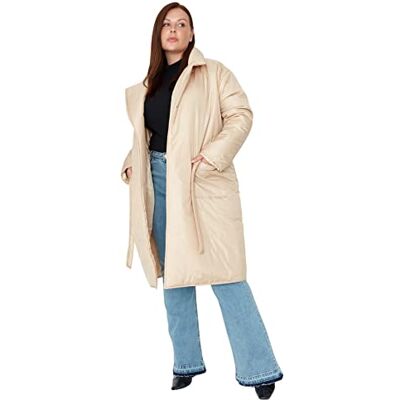 Trendyol Damen Oversize Puffer vanlig webstoff Große Größen i Winterjacke Damrock, Stone, 42 Trendyol Damen Oversize Puffer vanlig webstoff Große Größen i Winterjacke Damrock, Stone, 42