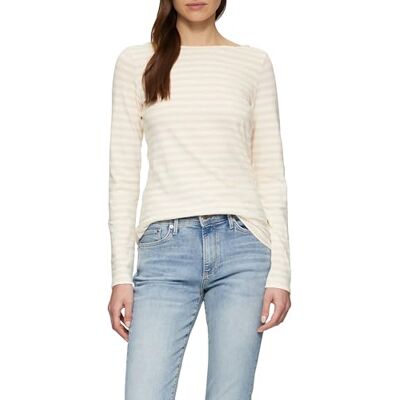 s.Oliver liten långärmad skjorta av flamgarn med ubåthals, Beige, 42 s.Oliver liten långärmad skjorta av flamgarn med ubåthals, Beige, 42