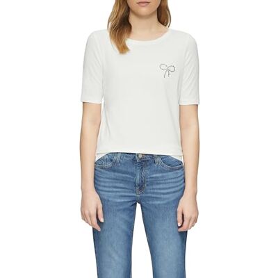 s.Oliver Casual skjorta med fronttryck i slim fit, ecru, 38 s.Oliver Casual skjorta med fronttryck i slim fit, ecru, 38