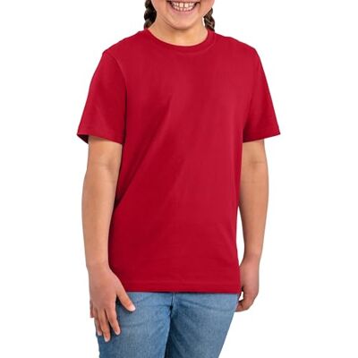 HRM Kid's Luxury rund hals T-shirt – Fair Trade T-shirt pojkar och flickor med rund hals, 160 g/m² – tillverkad av 100% ekologisk bomull, röd, 146 cm HRM Kid's Luxury rund hals T-shirt – Fair Trade T-shirt pojkar och flickor med rund hals, 160 g/m² – tillverkad av 100% ekologisk bomull, röd, 146 cm