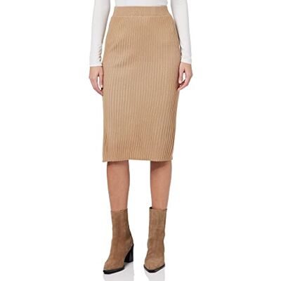 VERO MODA Bestseller A/S Dam Vmwillow Below Knee Rib Skirt Ga ribbstickad kjol, Tigers Eye/Stripes: w. Björk, M VERO MODA Bestseller A/S Dam Vmwillow Below Knee Rib Skirt Ga ribbstickad kjol, Tigers Eye/Stripes: w. Björk, M