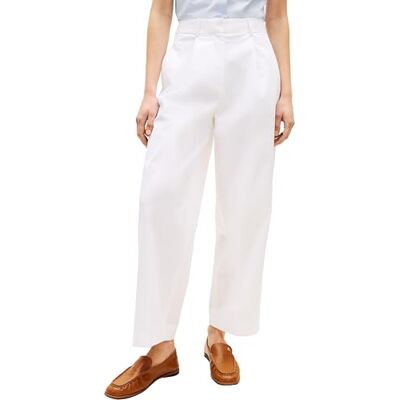 Tommy Hilfiger kvinnors bomullstunna veckat Chino WW0WW48993, vit, 32 Tommy Hilfiger kvinnors bomullstunna veckat Chino WW0WW48993, vit, 32