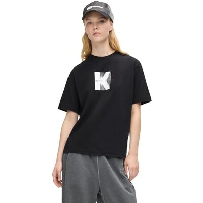 KARL LAGERFELD JEANS , kvinnor, normal kortärmad K-logotyp, t-shirt, normal passform, svart, XL, svart, XL KARL LAGERFELD JEANS , kvinnor, normal kortärmad K-logotyp, t-shirt, normal passform, svart, XL, svart, XL
