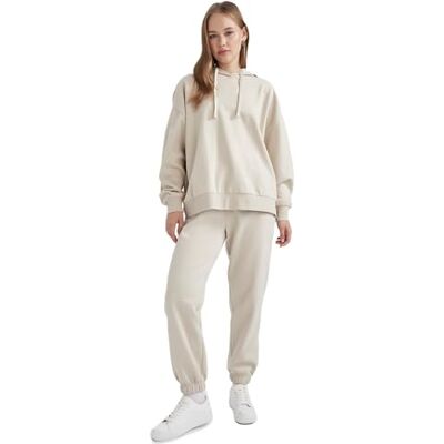 DeFacto Stickade byxor för kvinnor, Beige, M DeFacto Stickade byxor för kvinnor, Beige, M
