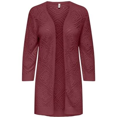 ONLY Dam Onlwisty 7/8 Sl Open Cardigan KNT, Rubinvin, XS ONLY Dam Onlwisty 7/8 Sl Open Cardigan KNT, Rubinvin, XS