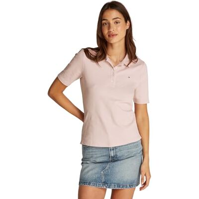 Tommy Hilfiger dam S/S Polo, Rosa (dimmig rosa), XS Tommy Hilfiger dam S/S Polo, Rosa (dimmig rosa), XS