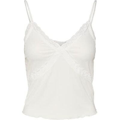 VERO MODA dam Vmditte Singlet Crop JRS Noos Top, Snövit, M VERO MODA dam Vmditte Singlet Crop JRS Noos Top, Snövit, M