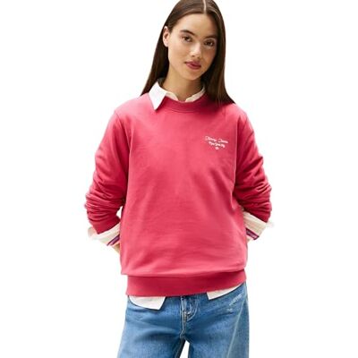 Tommy Jeans Dam TJW REG ESS-logotyp 1 CREW EXT DW0DW21960, röd, XXS, Röd (Vintage Cerise), XXS Tommy Jeans Dam TJW REG ESS-logotyp 1 CREW EXT DW0DW21960, röd, XXS, Röd (Vintage Cerise), XXS
