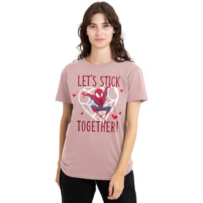 Spider-Man mandarin creative ltd Alla hjärtans dag stick together dam t-shirt, rosa, medium, Rosa, M Spider-Man mandarin creative ltd Alla hjärtans dag stick together dam t-shirt, rosa, medium, Rosa, M