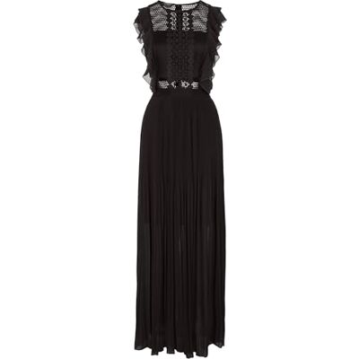APART Fashion APART Aftonklänning av halvtransparent georgette och transparent nätvara, svart, 36 APART Fashion APART Aftonklänning av halvtransparent georgette och transparent nätvara, svart, 36