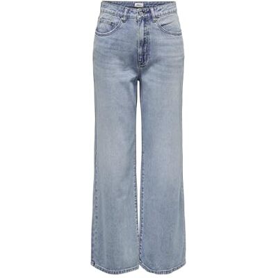 ONLY ONLHOPE EX HW Wide DNM DNM GUABOX, Ljusblå denim, 31W x 32L ONLY ONLHOPE EX HW Wide DNM DNM GUABOX, Ljusblå denim, 31W x 32L