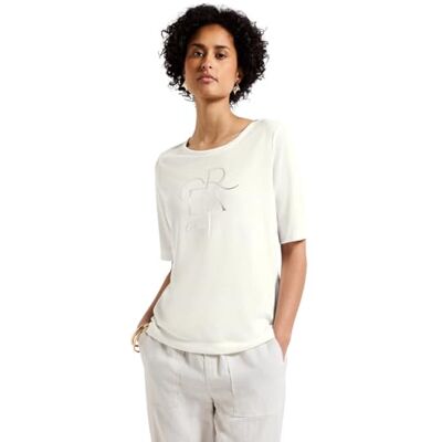 Street One dam-t-shirt med folia-Wording, Vit, 44 Street One dam-t-shirt med folia-Wording, Vit, 44