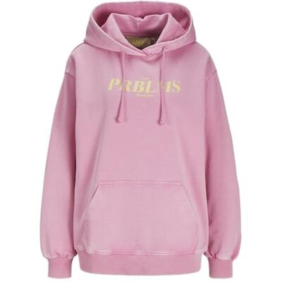 JJXX JACK & JONES Jxelizabeth Loose Ls Short Hood SWT huvtröja, Moonlite mauve/detalj: acid tvätt, S JJXX JACK & JONES Jxelizabeth Loose Ls Short Hood SWT huvtröja, Moonlite mauve/detalj: acid tvätt, S