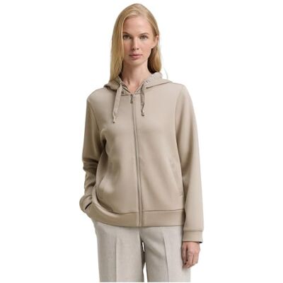 TOM TAILOR dam sweatjacka, 32208 – Soft Taupe Grey, 3XL TOM TAILOR dam sweatjacka, 32208 – Soft Taupe Grey, 3XL