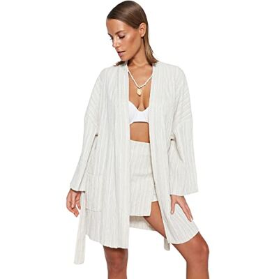 Trendyol dam kimono och kaftan-Ecru-normal passform, Ecru, 38 Trendyol dam kimono och kaftan-Ecru-normal passform, Ecru, 38