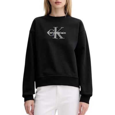 Calvin CK JEANS dam LS MONOLOGO FRANSK TERRY RLXD CN LV047B234G, svart (svart), XS, svart (svart), XS Calvin CK JEANS dam LS MONOLOGO FRANSK TERRY RLXD CN LV047B234G, svart (svart), XS, svart (svart), XS