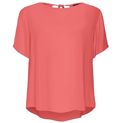 VERO MODA Kvinnors VMMENNY SS WVN GA topp, Georgia Peach, S, georgi persika, S VERO MODA Kvinnors VMMENNY SS WVN GA topp, Georgia Peach, S, georgi persika, S