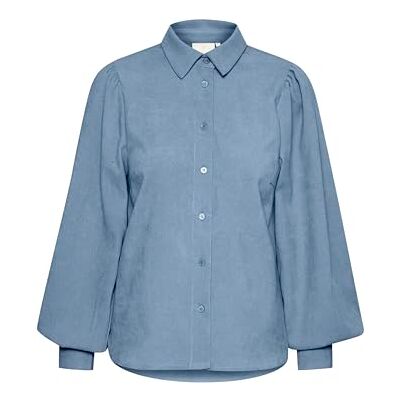 KAFFE Damskjorta Corduroy Button Up skjorta regular fit Voluminous ärmar, Celestrial Blue C, 34 KAFFE Damskjorta Corduroy Button Up skjorta regular fit Voluminous ärmar, Celestrial Blue C, 34