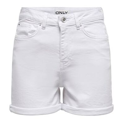ONLY Onljosephinestretch shorts för kvinnor DNM Azg Noos jeansshorts med normal passform och bältesöglor, Vit denim, XXL ONLY Onljosephinestretch shorts för kvinnor DNM Azg Noos jeansshorts med normal passform och bältesöglor, Vit denim, XXL