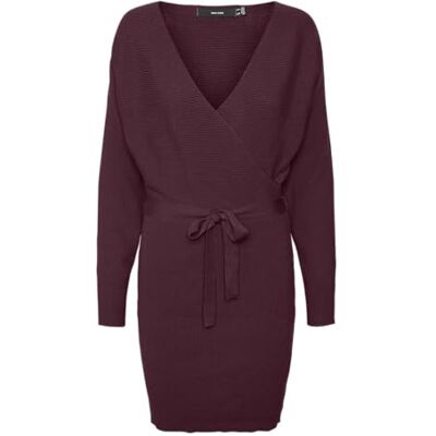 VERO MODA bestseller a/s Damer VMHOLLYREM LS V-Neck Dress GA NOOS Klänning, Winetasting, XL VERO MODA bestseller a/s Damer VMHOLLYREM LS V-Neck Dress GA NOOS Klänning, Winetasting, XL
