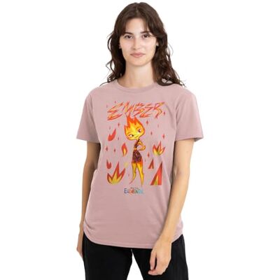 Disney Elemental Ember Fire Dam T-shirt, Rosa, Large, Rosa, L Disney Elemental Ember Fire Dam T-shirt, Rosa, Large, Rosa, L
