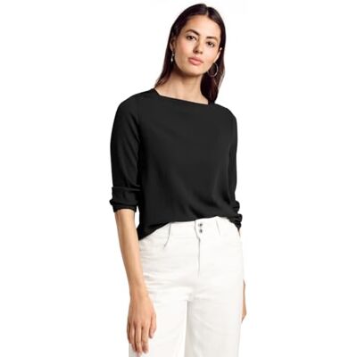Street One Struktur-T-shirt, svart, 40 Street One Struktur-T-shirt, svart, 40
