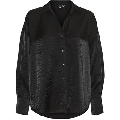 VERO MODA VMQUEENY LS skjorta WVN GA NOOS, Svart/detalj: skinn, XL VERO MODA VMQUEENY LS skjorta WVN GA NOOS, Svart/detalj: skinn, XL
