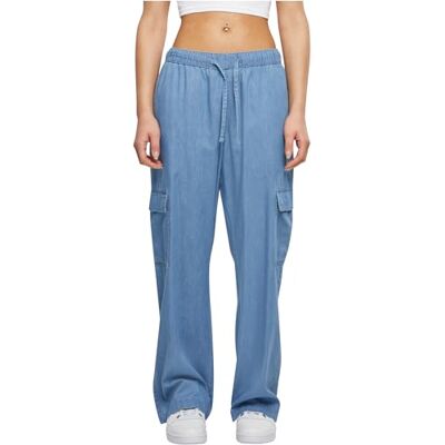 Urban Classics Dam, lätt denim, cargobyxor, byxor, Himmelsblå tvättad, 5XL Urban Classics Dam, lätt denim, cargobyxor, byxor, Himmelsblå tvättad, 5XL