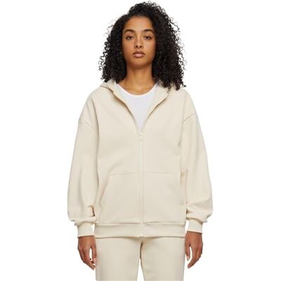 Urban Classics Dam Cozy oversized huvtröja med huva med dragkedja, Vit, XXL Urban Classics Dam Cozy oversized huvtröja med huva med dragkedja, Vit, XXL