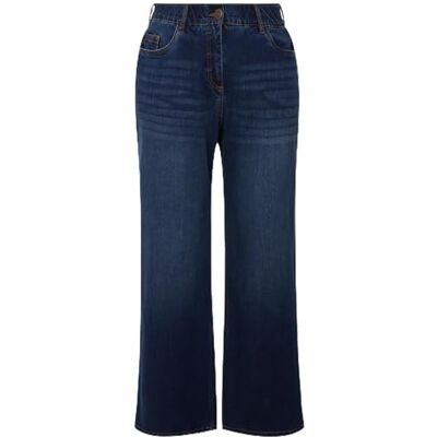 Ulla Popken dam stora storlekar överdimensionerade jeans Mary, breda ben, 5-fickssnitt, komfortlinning blå denim 42 724600902-42, Denimblå, 32W x 32L Ulla Popken dam stora storlekar överdimensionerade jeans Mary, breda ben, 5-fickssnitt, komfortlinning blå denim 42 724600902-42, Denimblå, 32W x 32L