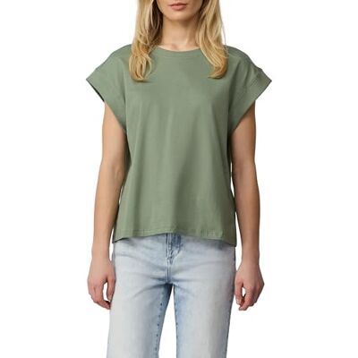 s.Oliver Casual T-shirt med överlappade axlar i avslappnad passform, Salbeigrän, 36 s.Oliver Casual T-shirt med överlappade axlar i avslappnad passform, Salbeigrän, 36